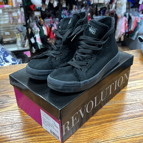 REVOLUTION DANCEWEAR | Classic High Top Sneaker black canvas Hip Hop - Picture 3 of 10